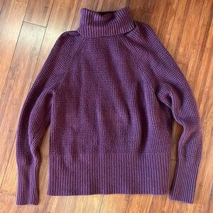 L.L. Bean Burgundy Red Turtleneck Cotton Sweater
